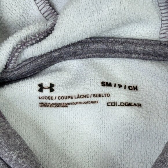 Under Armour Hoodie Womens Small Purple Cold Gear Loose Pullover Fleece Chenille - Picture 3 of 11